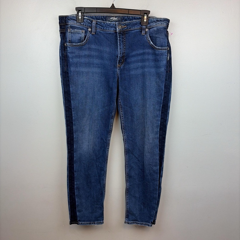 Silver Jeans Co Vintage Slim Jeans Womens 31x27 Blue Med Wash Straight Stretch